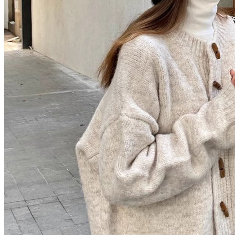 Idle Style Knitted Cardigan Outerwear Top