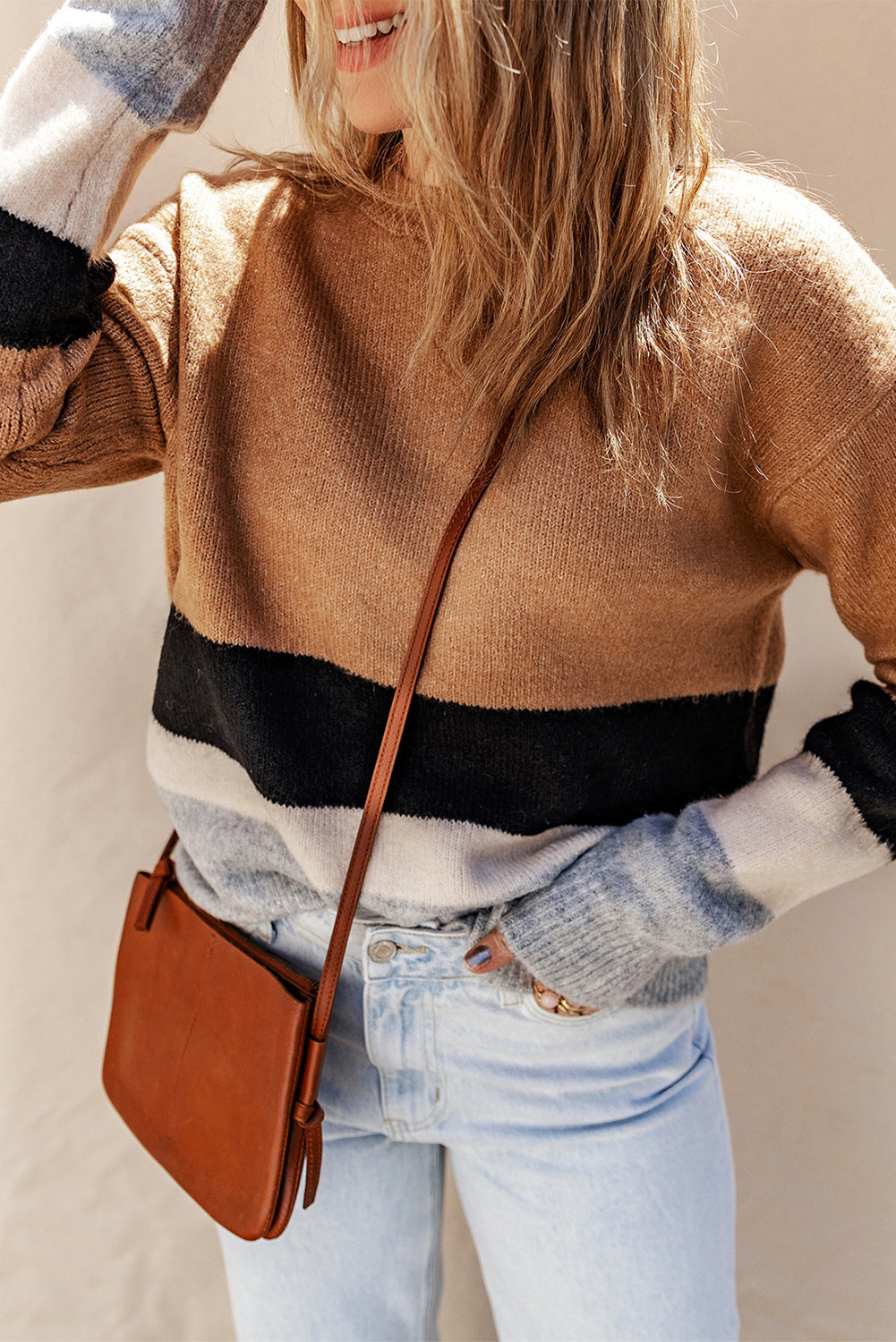 Elizabeth Striped Ribbed Knit Sweater
