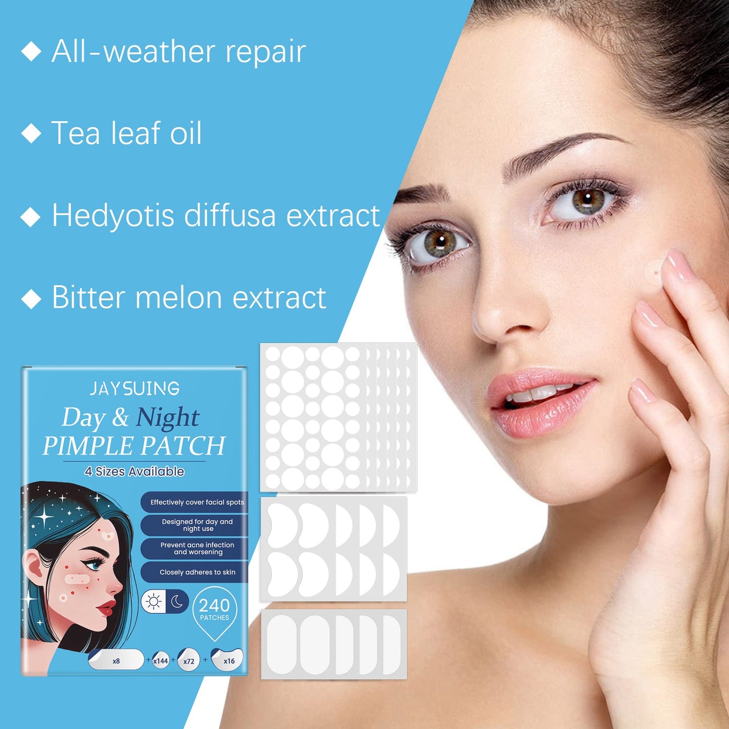 Day And Night Acne Cover Face Acne Patch Comfortably Repair Skin Oil Control Cover Acne Patch