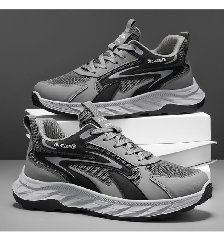 Men's Soft Sole Anti-slip Walking Shoes For Middle-aged & Elderly, Breathable Wear-resistant Dad Style Athletic Shoes For Fathers
