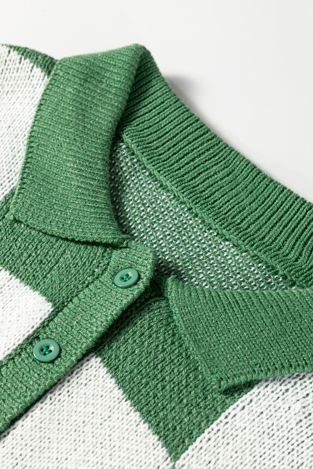 Checker Collared Long Sleeve Sweater
