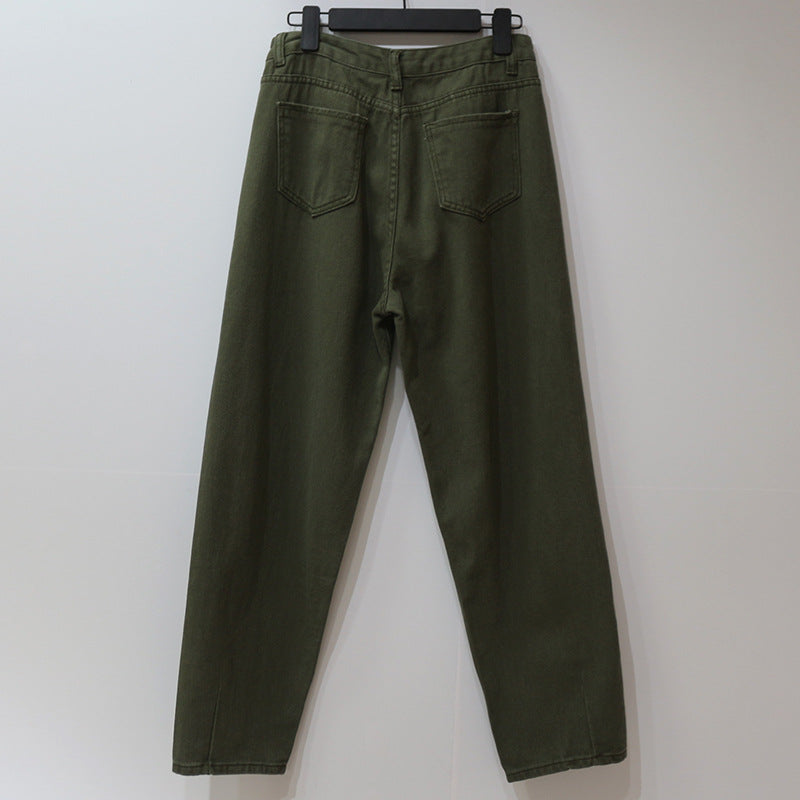 High waist harem denim trousers