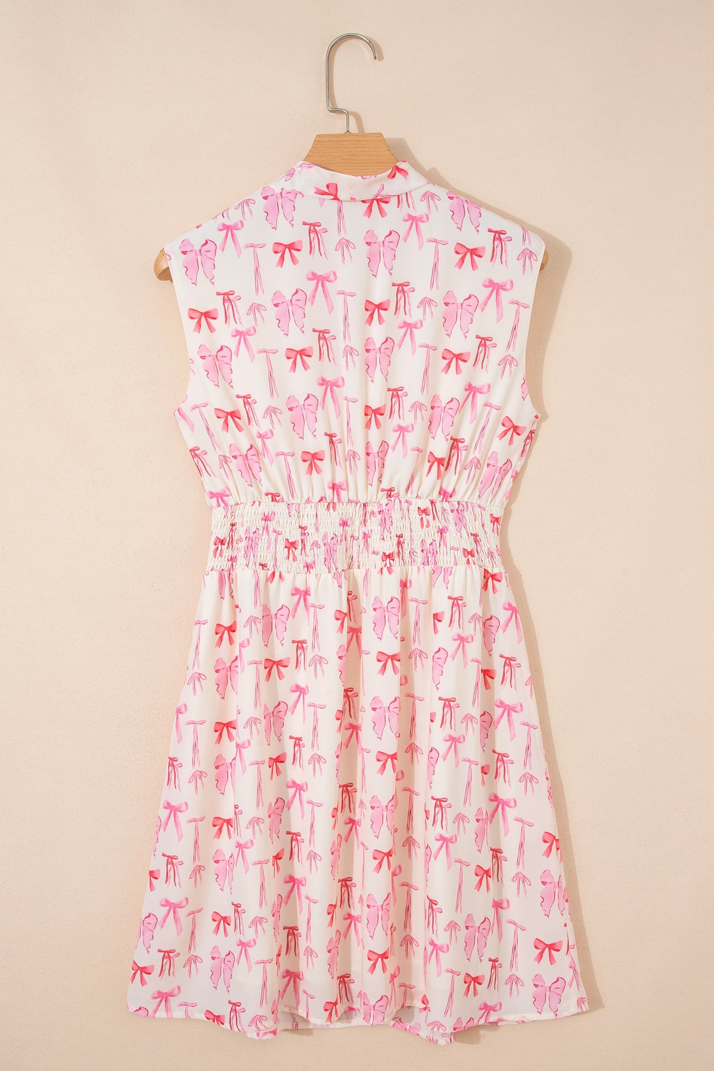 Bow Zip Up Cinched Waist Mini Dress