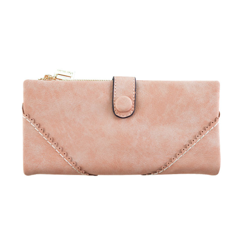 Lady purse 2021 female long lace lace buckle zipper multifunction large volume Purse Leather Wallet hand