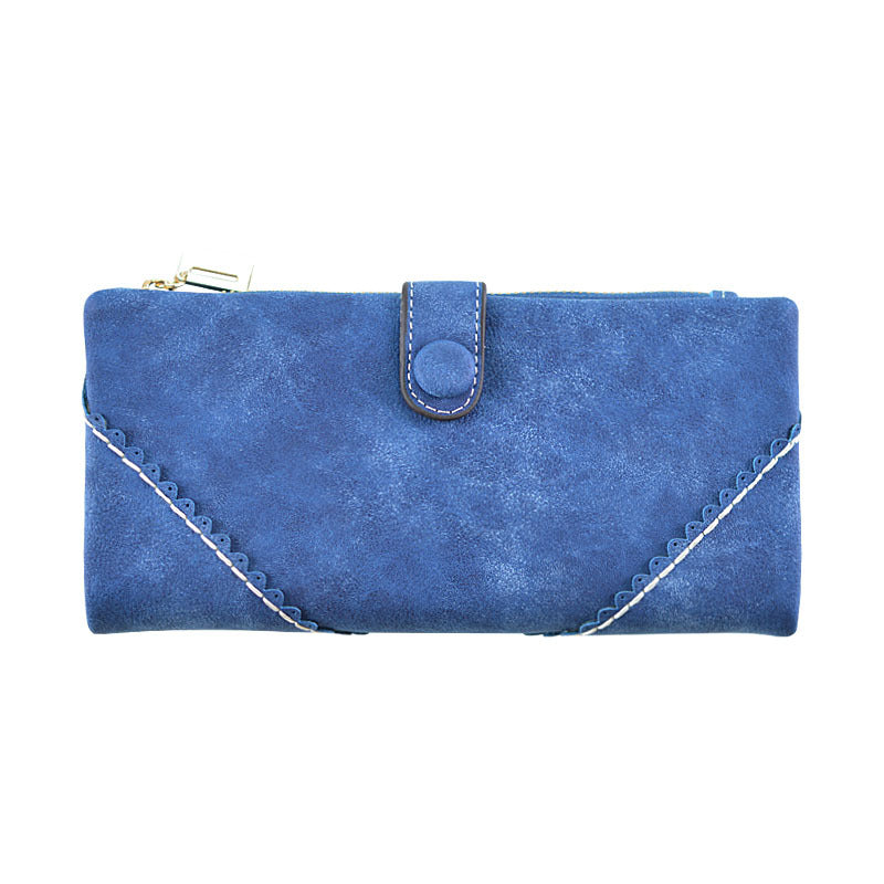 Lady purse 2021 female long lace lace buckle zipper multifunction large volume Purse Leather Wallet hand