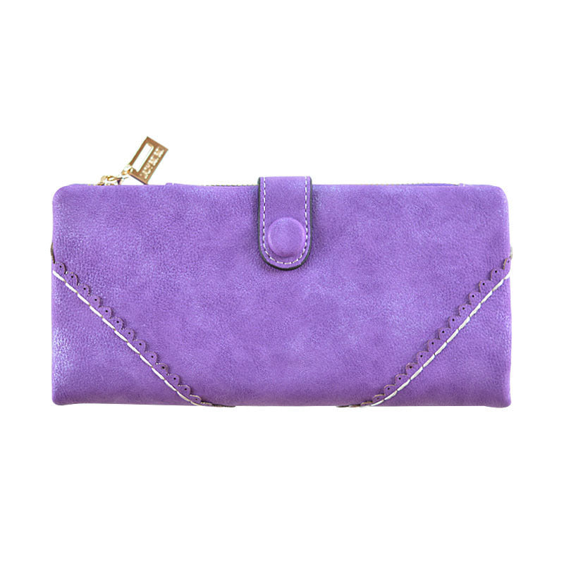 Lady purse 2021 female long lace lace buckle zipper multifunction large volume Purse Leather Wallet hand