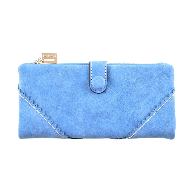 Lady purse 2021 female long lace lace buckle zipper multifunction large volume Purse Leather Wallet hand