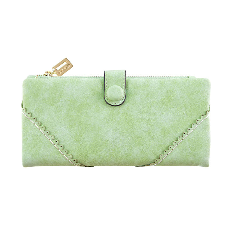 Lady purse 2021 female long lace lace buckle zipper multifunction large volume Purse Leather Wallet hand