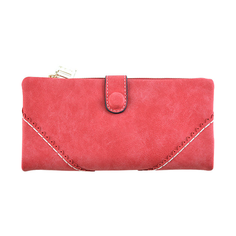 Lady purse 2021 female long lace lace buckle zipper multifunction large volume Purse Leather Wallet hand