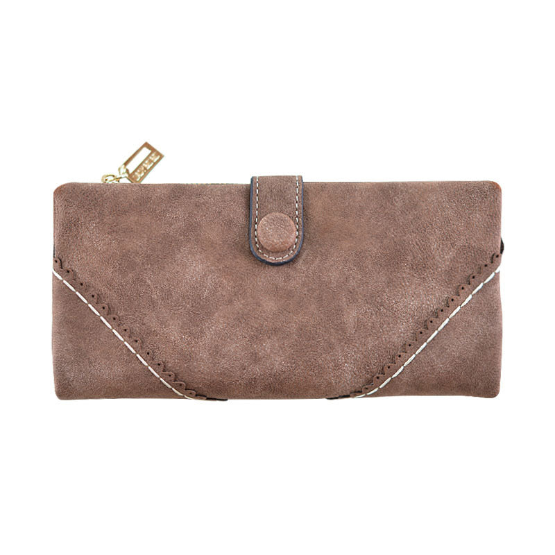 Lady purse 2021 female long lace lace buckle zipper multifunction large volume Purse Leather Wallet hand