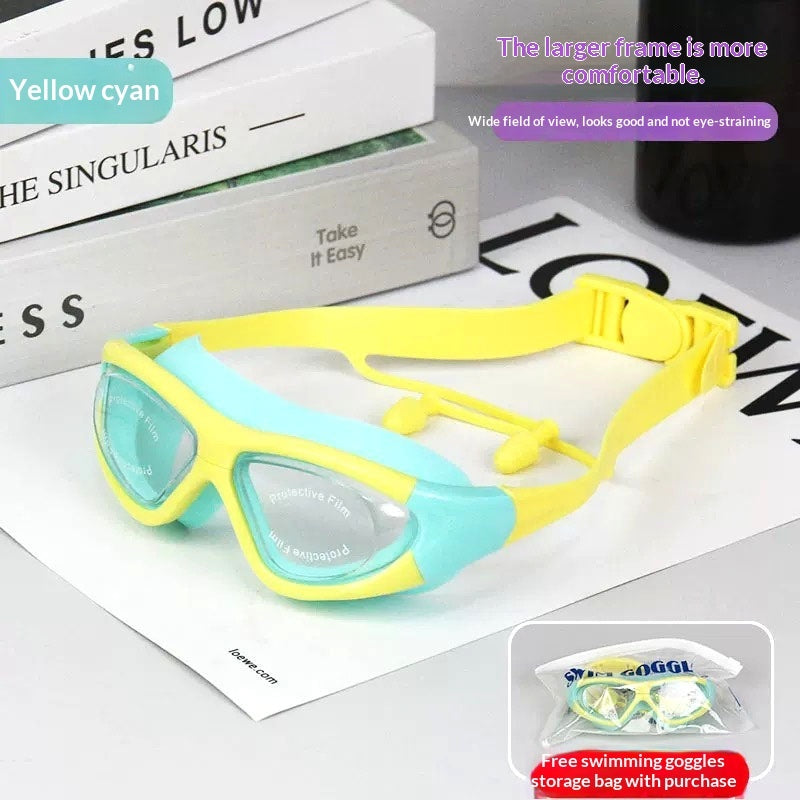 Childrens Anti-fog Swim Goggles With Built-in Earplugs