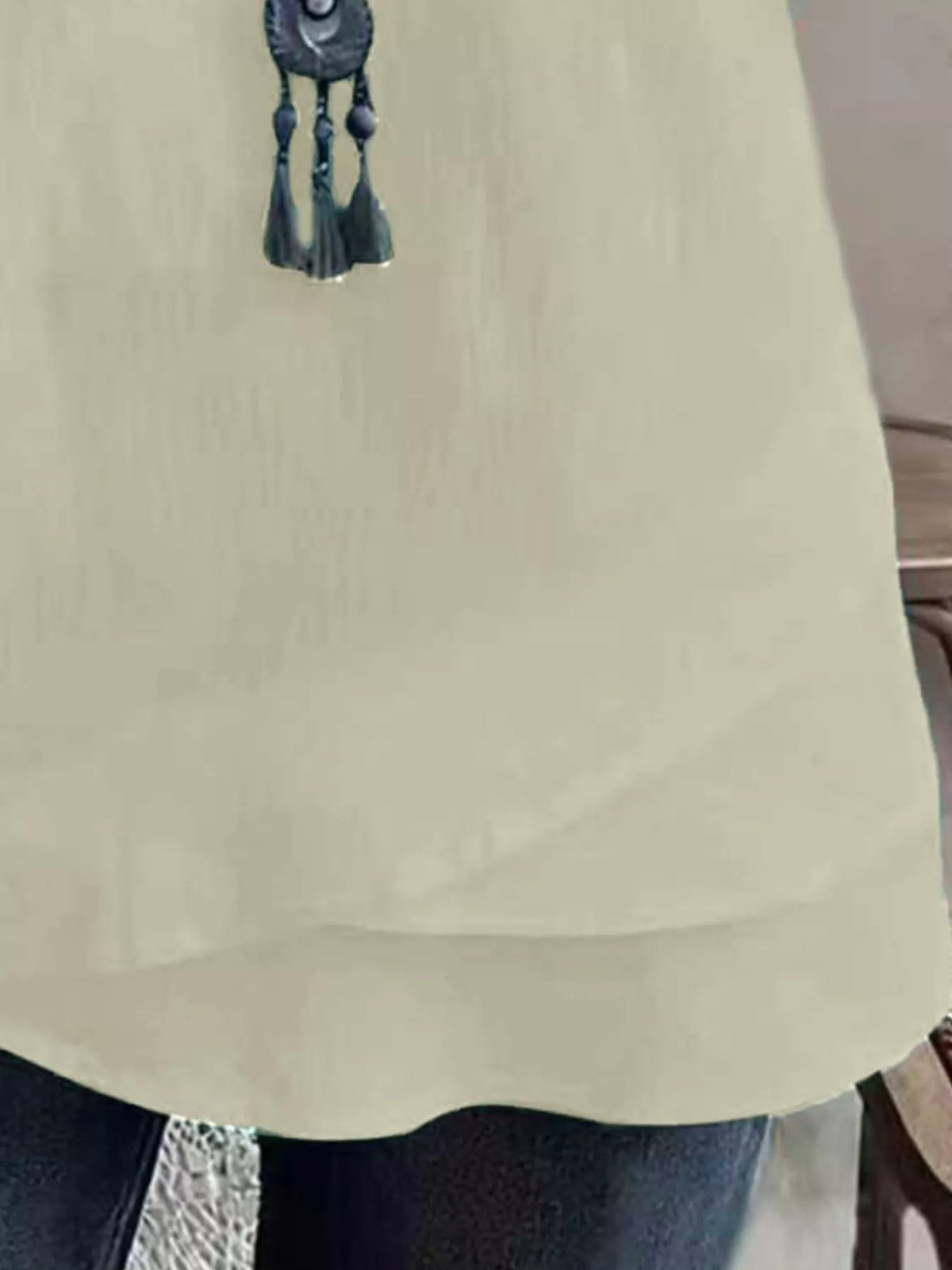 Notched Short Sleeve Blouse