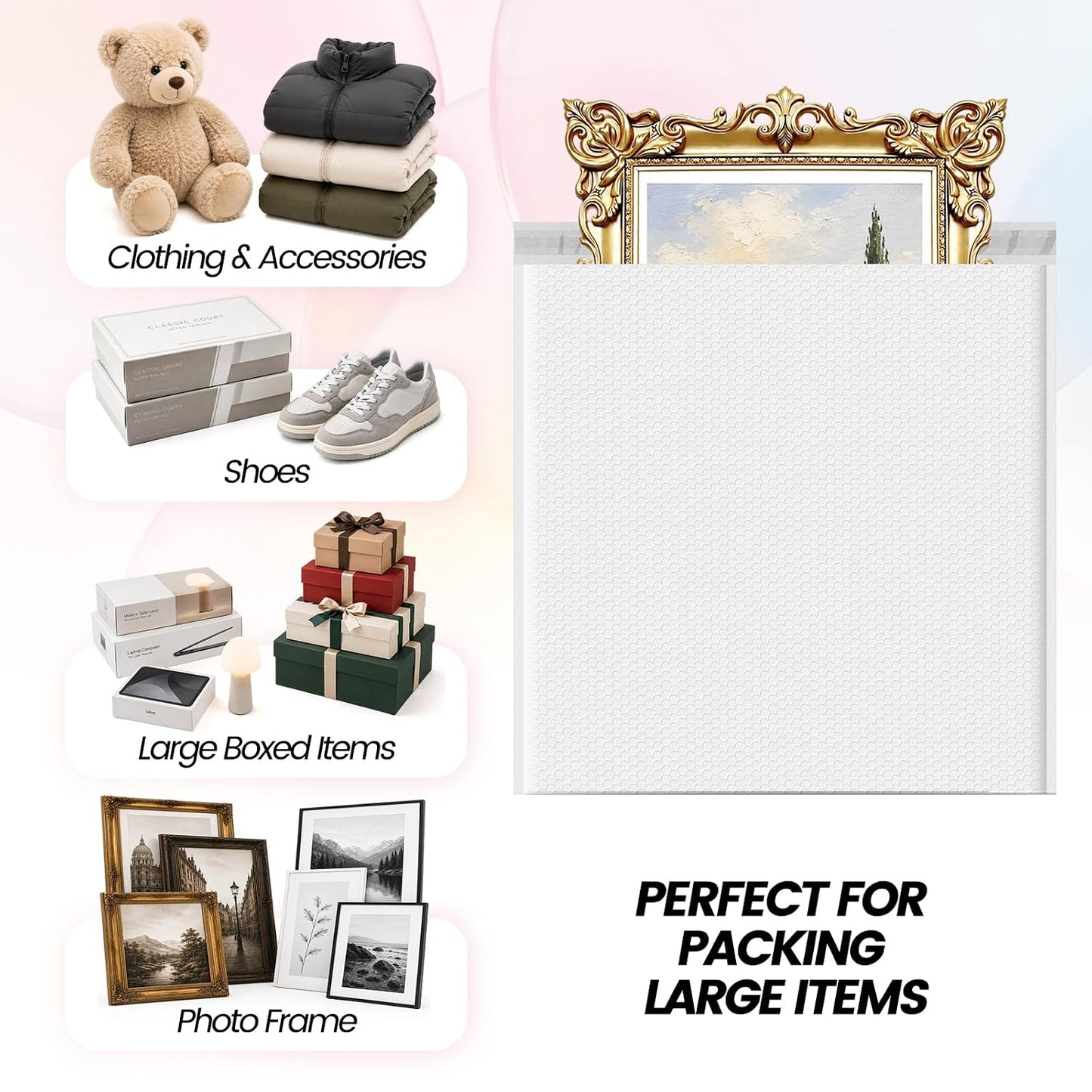 24x25 Bubble Mailer | Usable Size 24x24" | 120 Pack Wholesale