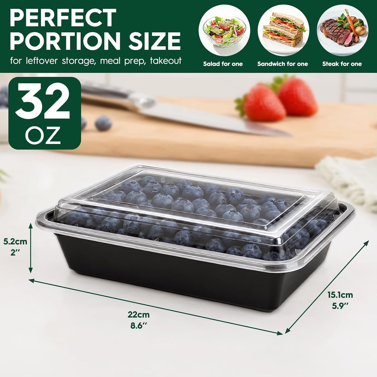 50 Pack 32OZ Meal Prep Containers Wholesale