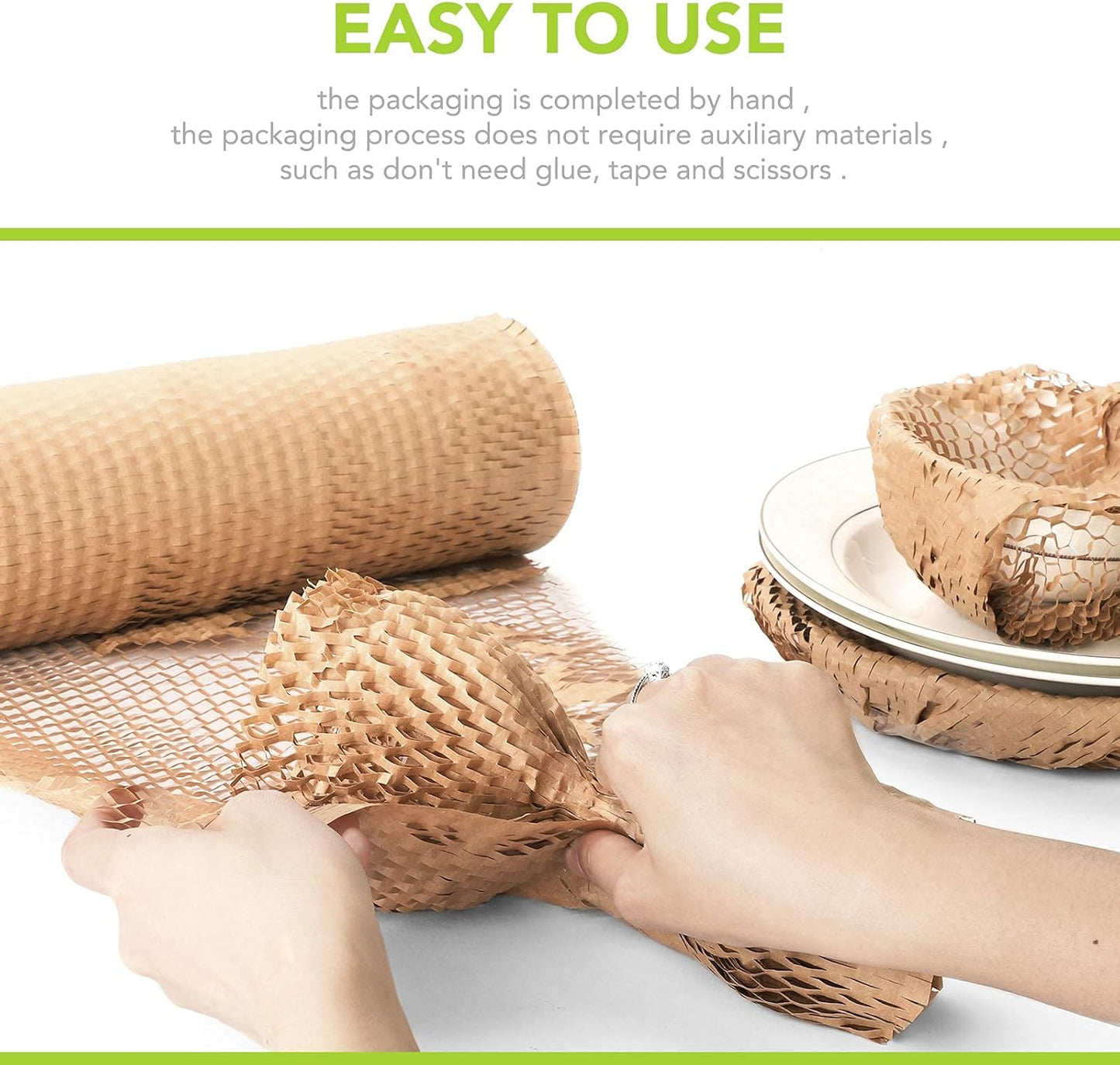 12"x163' Honeycomb Cushioning Wrap Roll Perforated-Packing | 2 Roll Wholesale