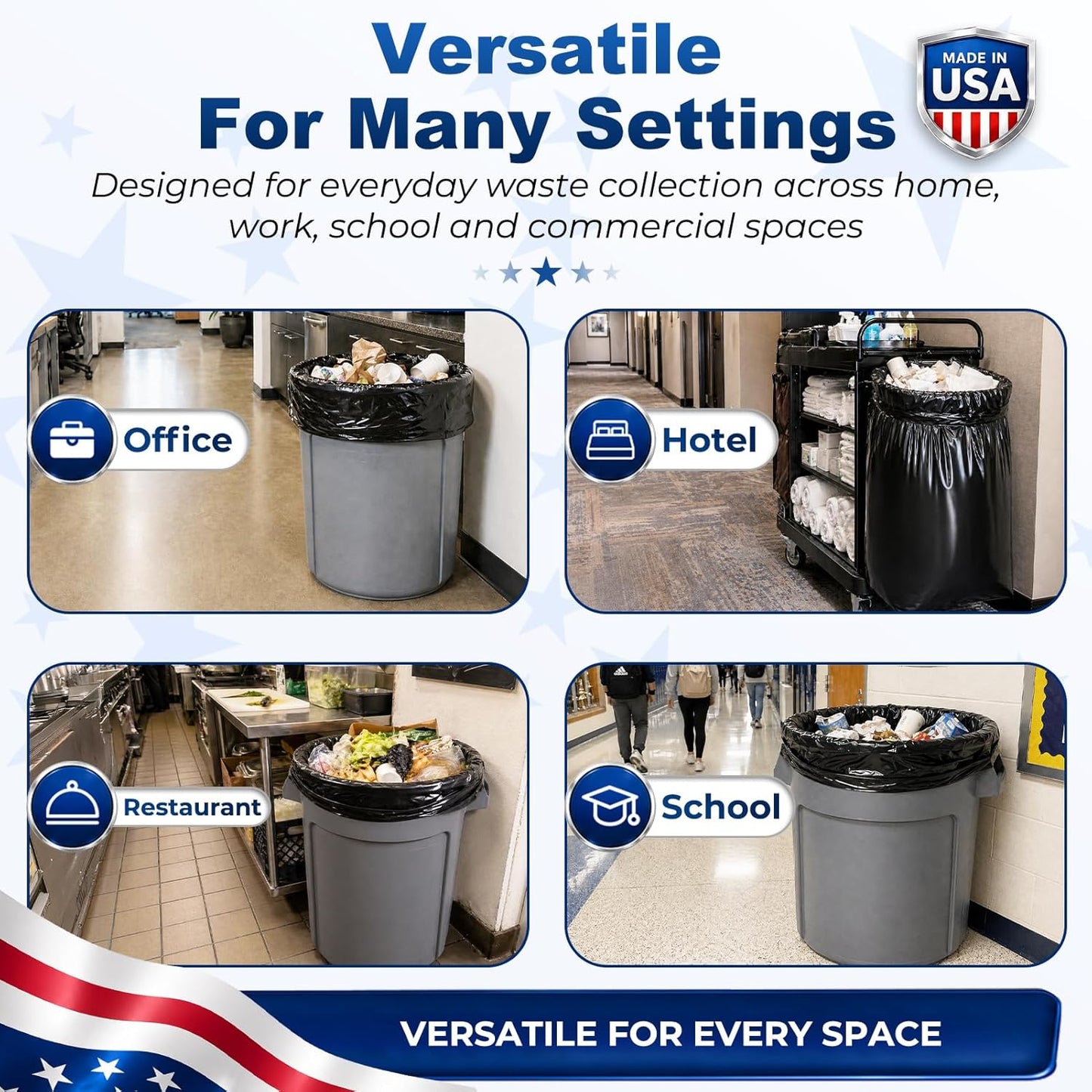55-60 Gallon Trash Bags 1.2Mil 50 Count Wholesale