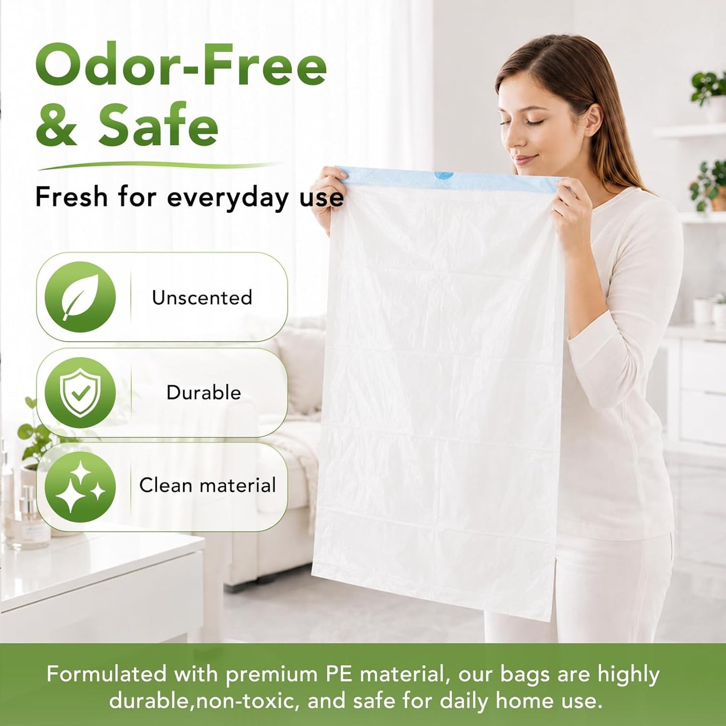 8 Gallon Trash Bags 1400 Count 0.55Mil With Drawstring Wholesale