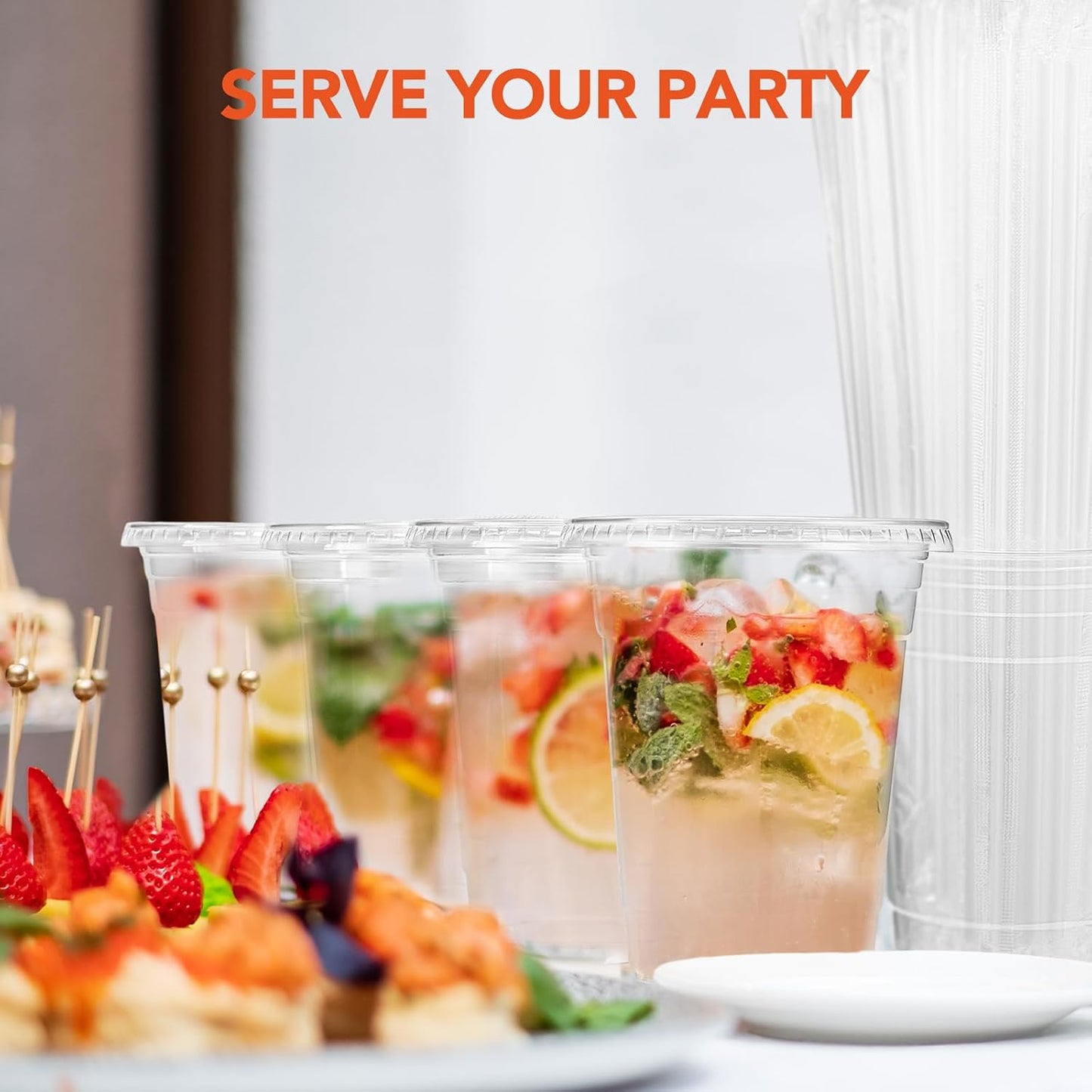 800 Sets 16oz Plastic Coffee Cups with Lids and Straws Wholesale