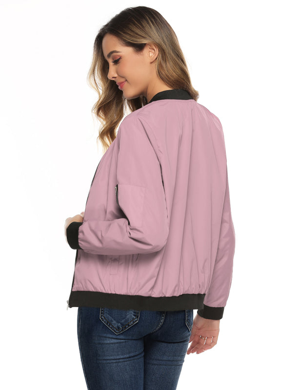 Ladies Casual Fashion Zip Jacket Jacket