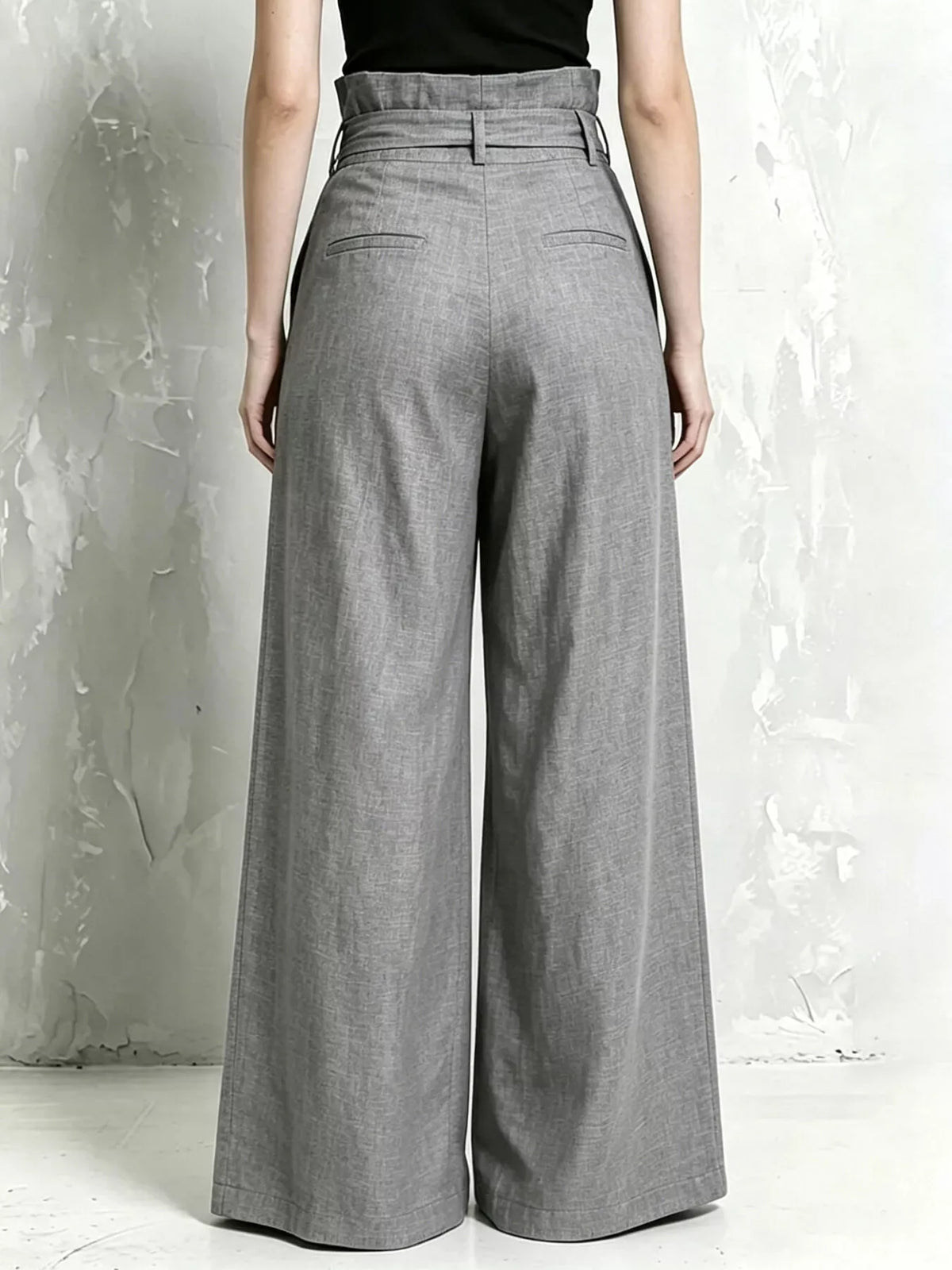 Full Size Wide-Leg Paperbag Waist Pants Plus Size