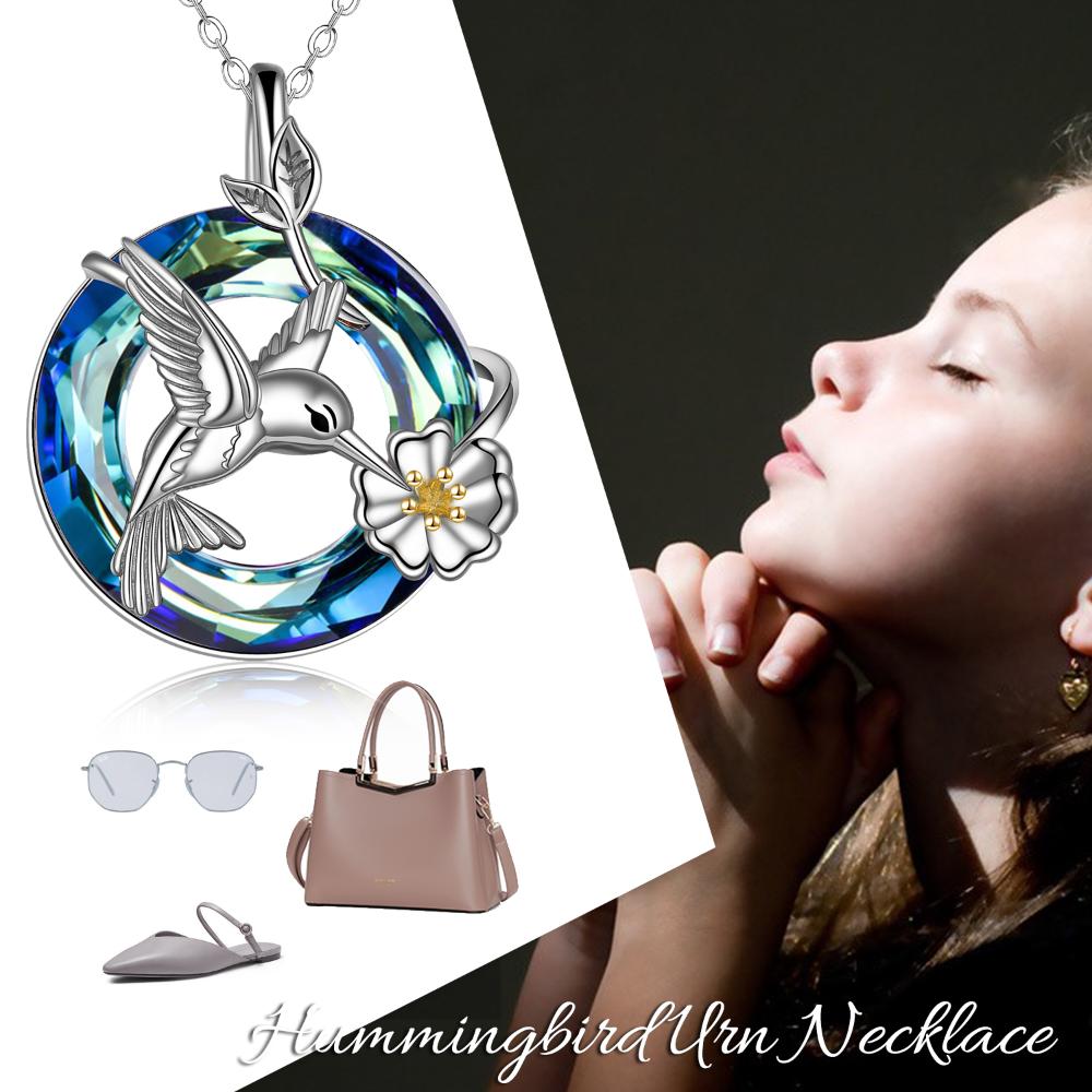 Sterling Silver Bird Pendant with Volcano Crystal