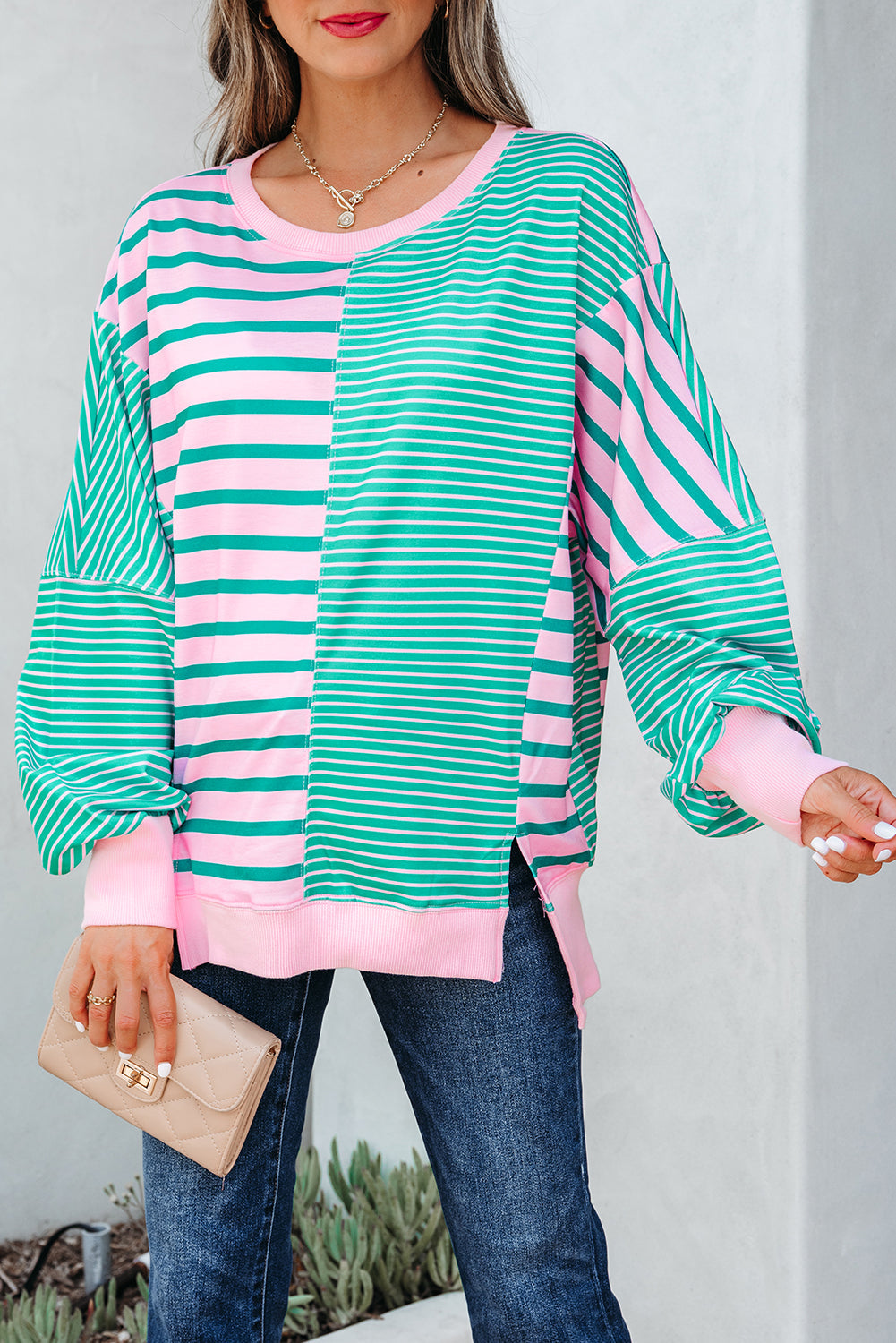 Rosalie Side Slit Baggy Sweatshirt