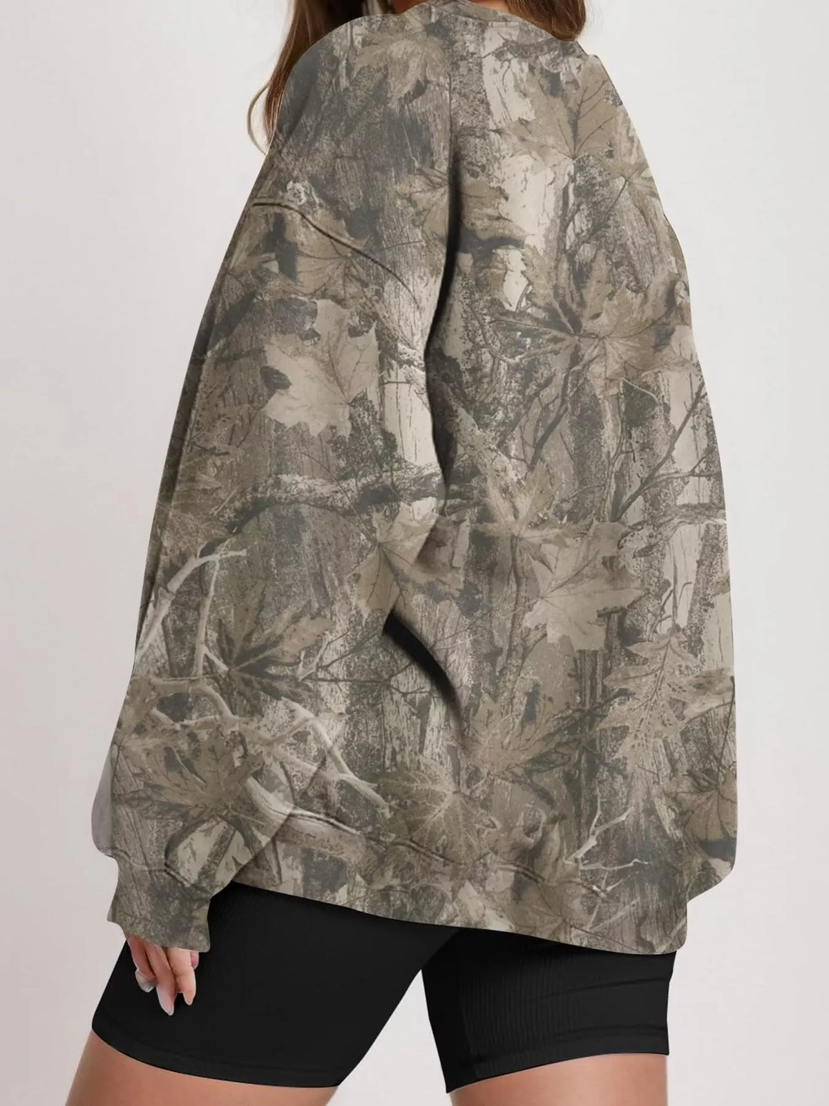 Oversized Printed Crew Neck Sweatshirt