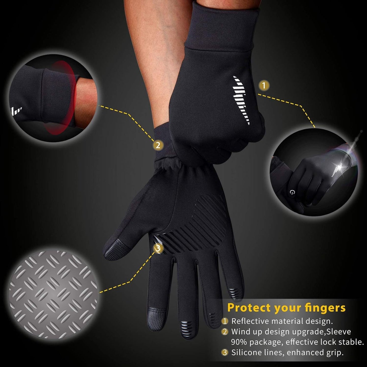 Winter Touchscreen Gloves For Men And Women Extra-thick For Outdoor Cycling