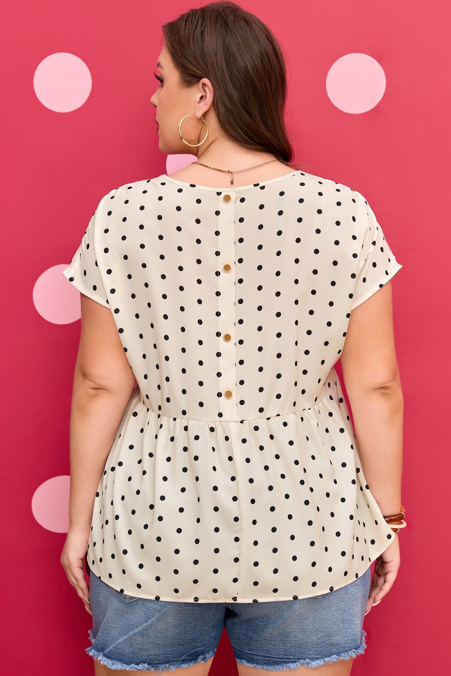 Alison Short Sleeve Babydoll PLUS Blouse