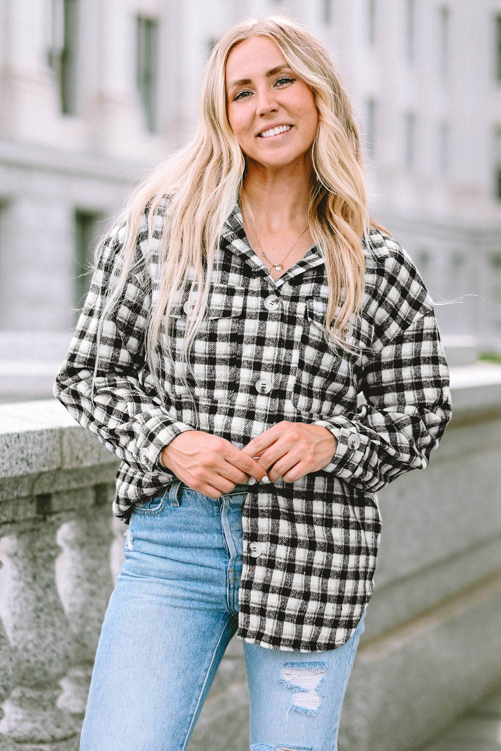 Ava Print Chest Tunic Shacket