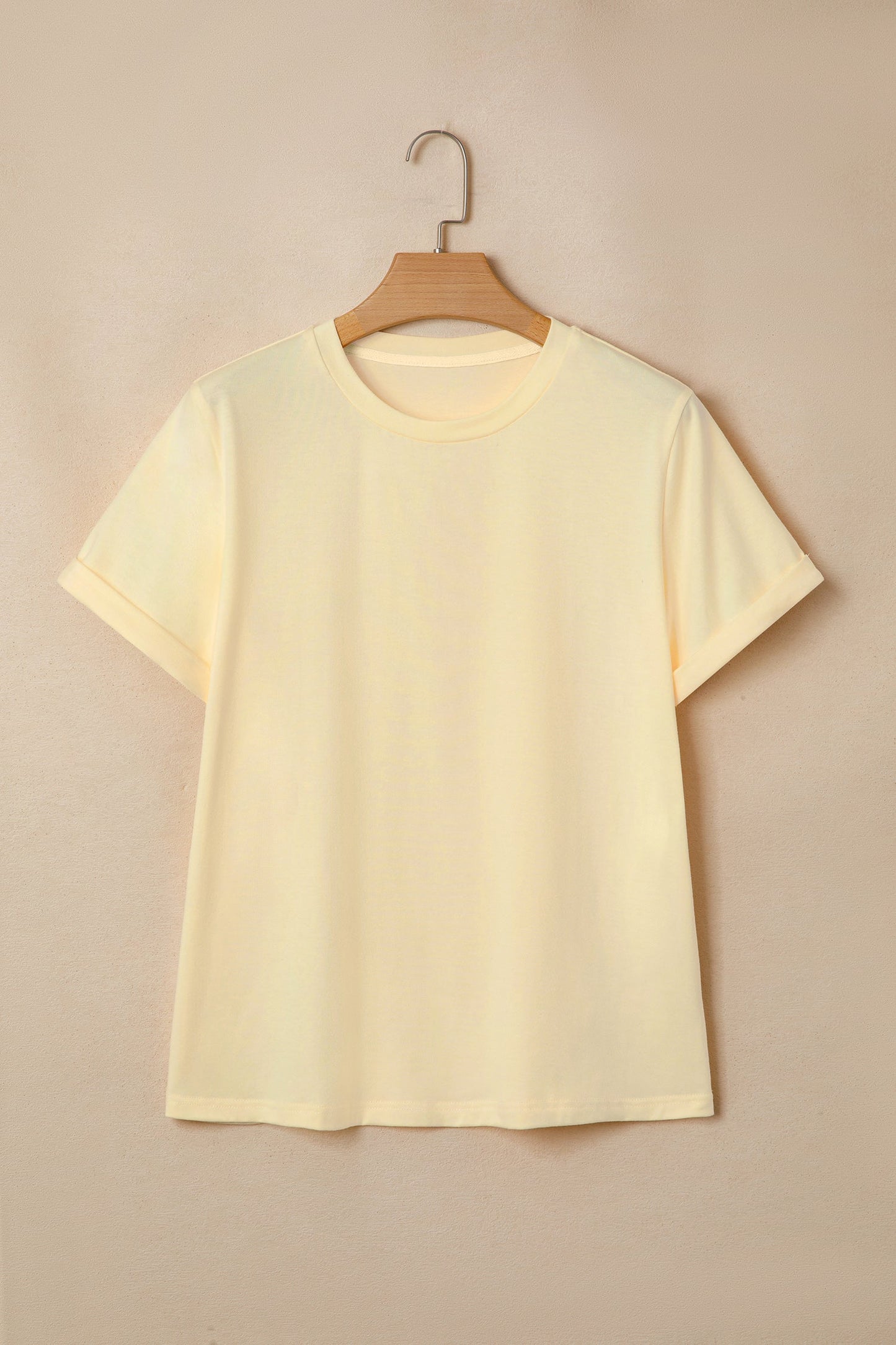 Solid Short Sleeve Crew Neck Tee