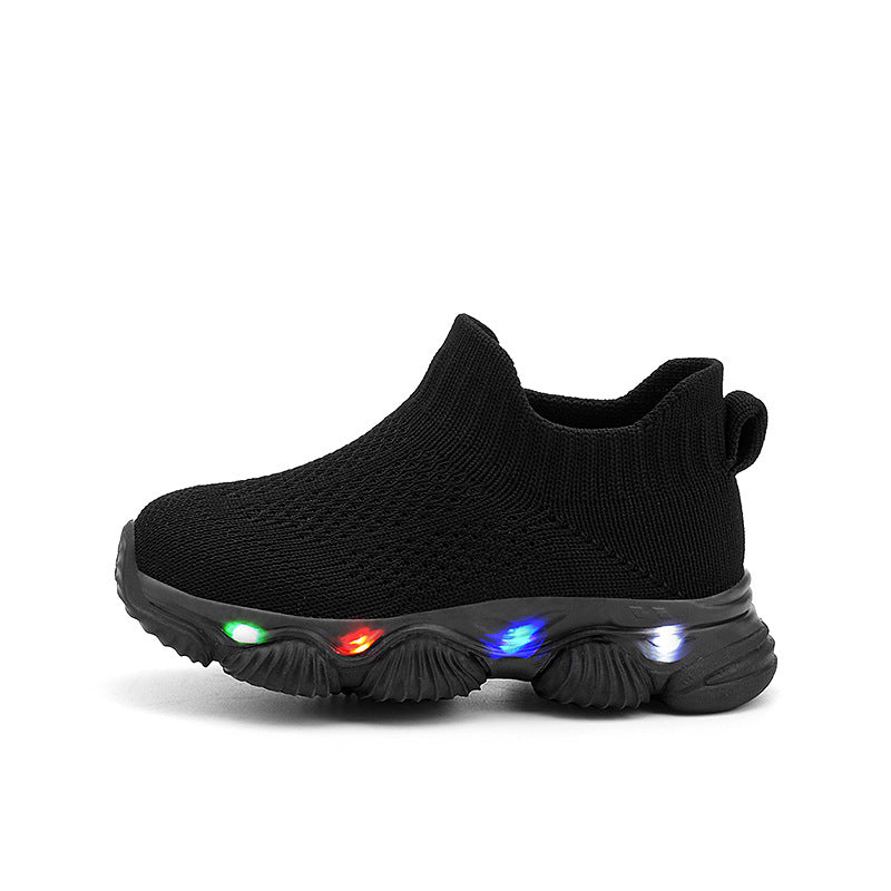 Light-up Baby Ultra-lightweight Knitted Breathable Soft-soled Shoes
