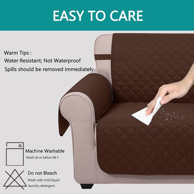 U-NICE HOME Reversible Oversized 28''Chair Covers, Pet Friendly, Elastic Straps