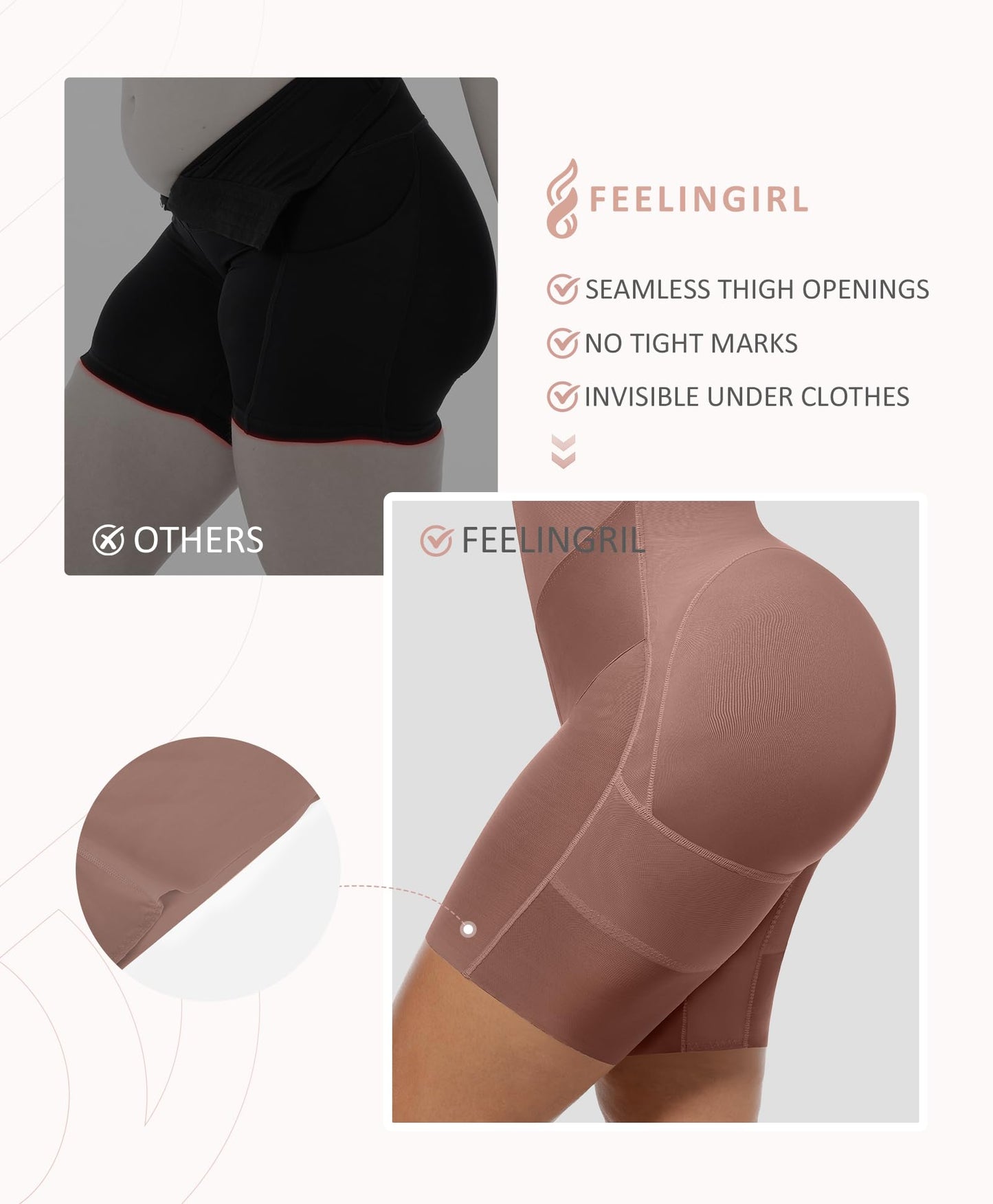 FeelinGirl Feelvibe Shapewear Tummy Control Faja Body Shaper for Women | Fajas Colombianas Moldeadoras, Plus Size, Zipper Crotch, Daily Body Sculpting, Postpartum & Post-surgery Faja