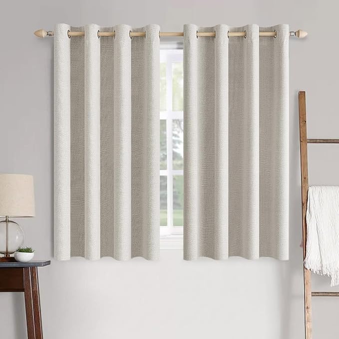 MIULEE 100% Blackout Linen Curtains