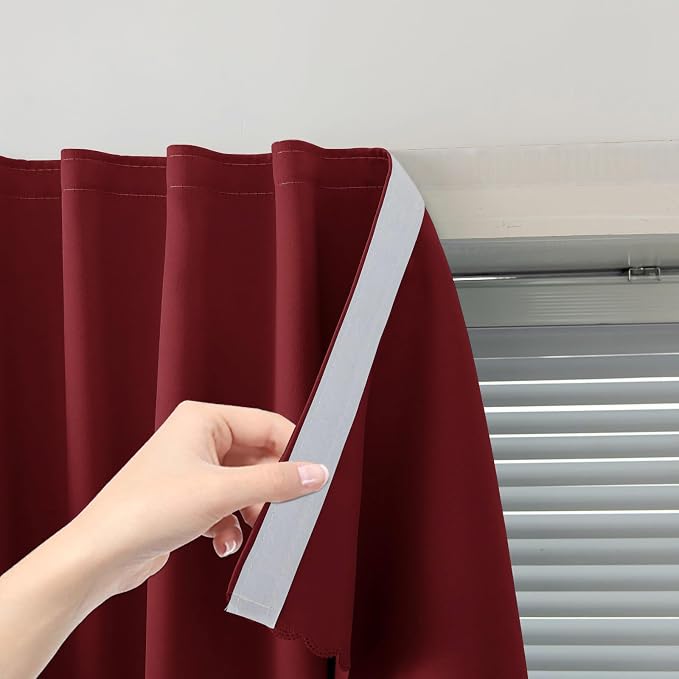 Self Adhesive Curtains, Stick Curtain Blackout Shades Window Cover Curtains
