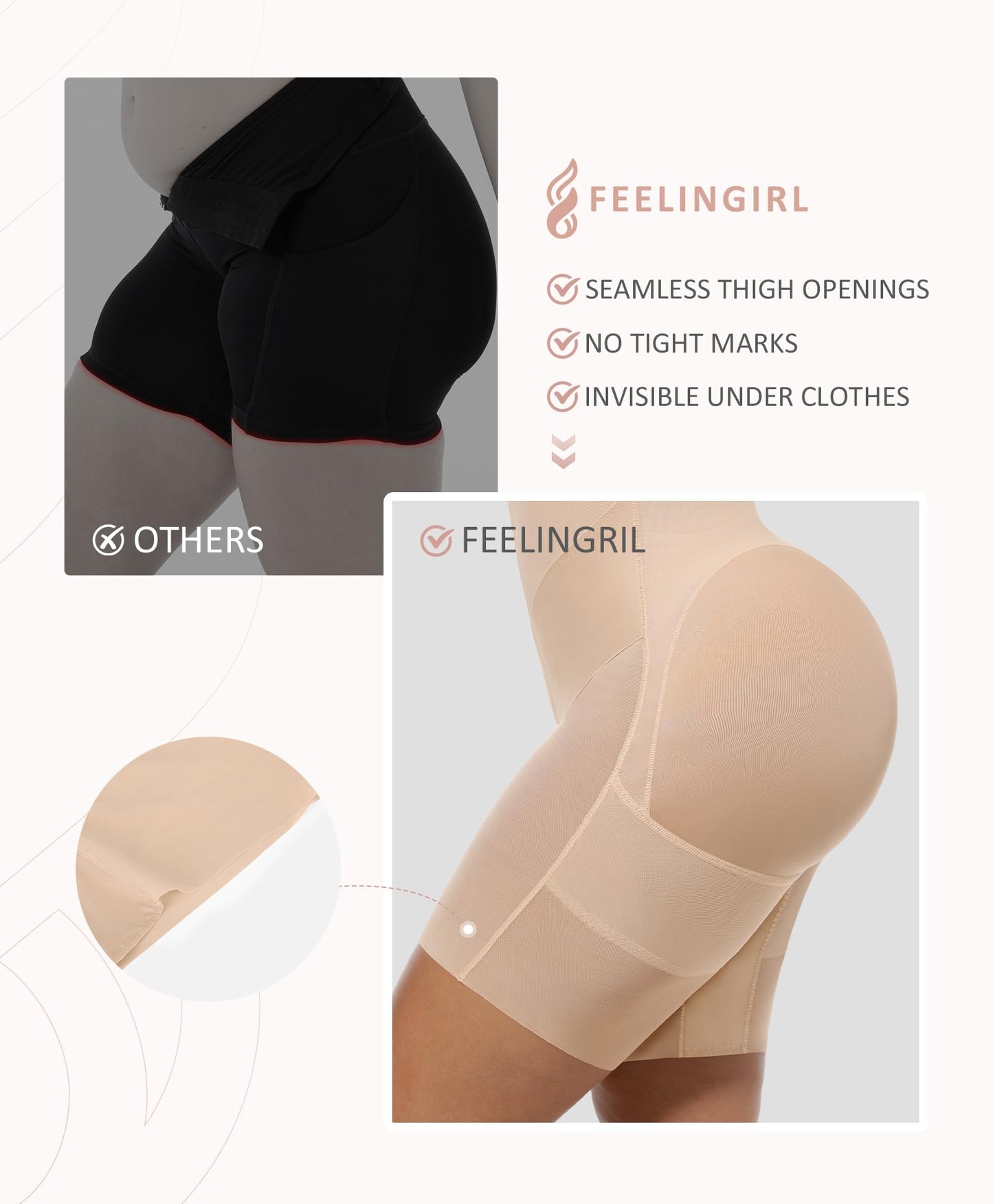 FeelinGirl Feelvibe Shapewear Tummy Control Faja Body Shaper for Women | Fajas Colombianas Moldeadoras, Plus Size, Zipper Crotch, Daily Body Sculpting, Postpartum & Post-surgery Faja