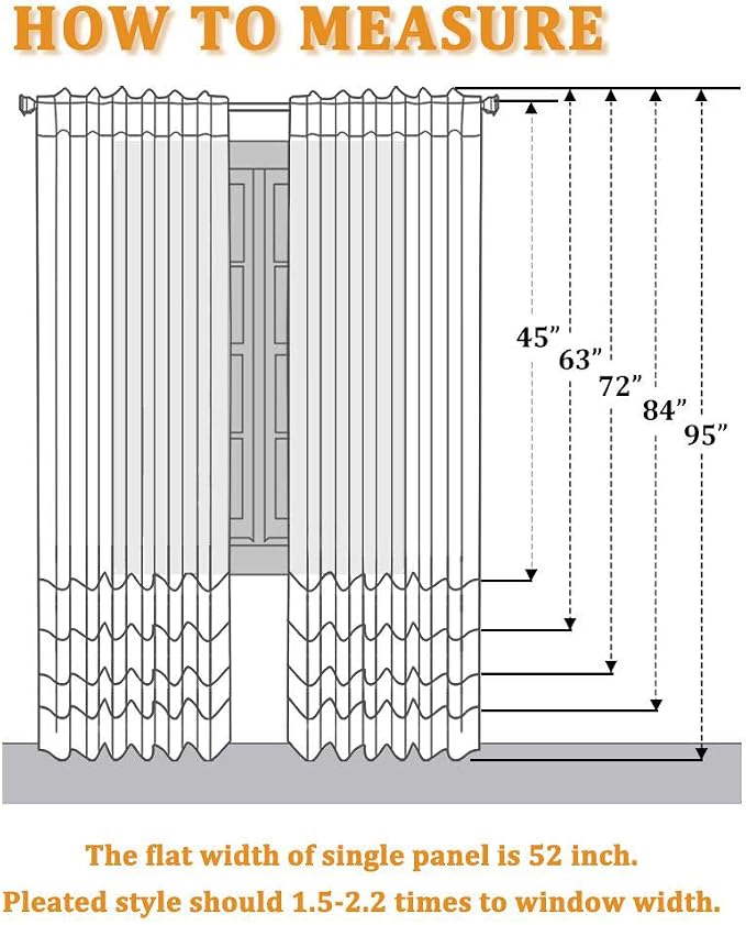 RYB HOME White Curtains & Drapes