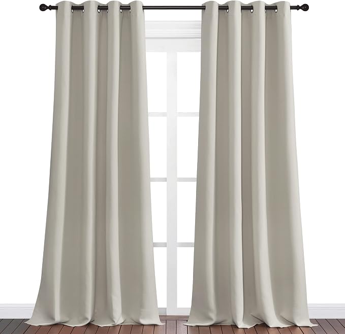 NICETOWN Natural Room Darkening Curtains 108" Long