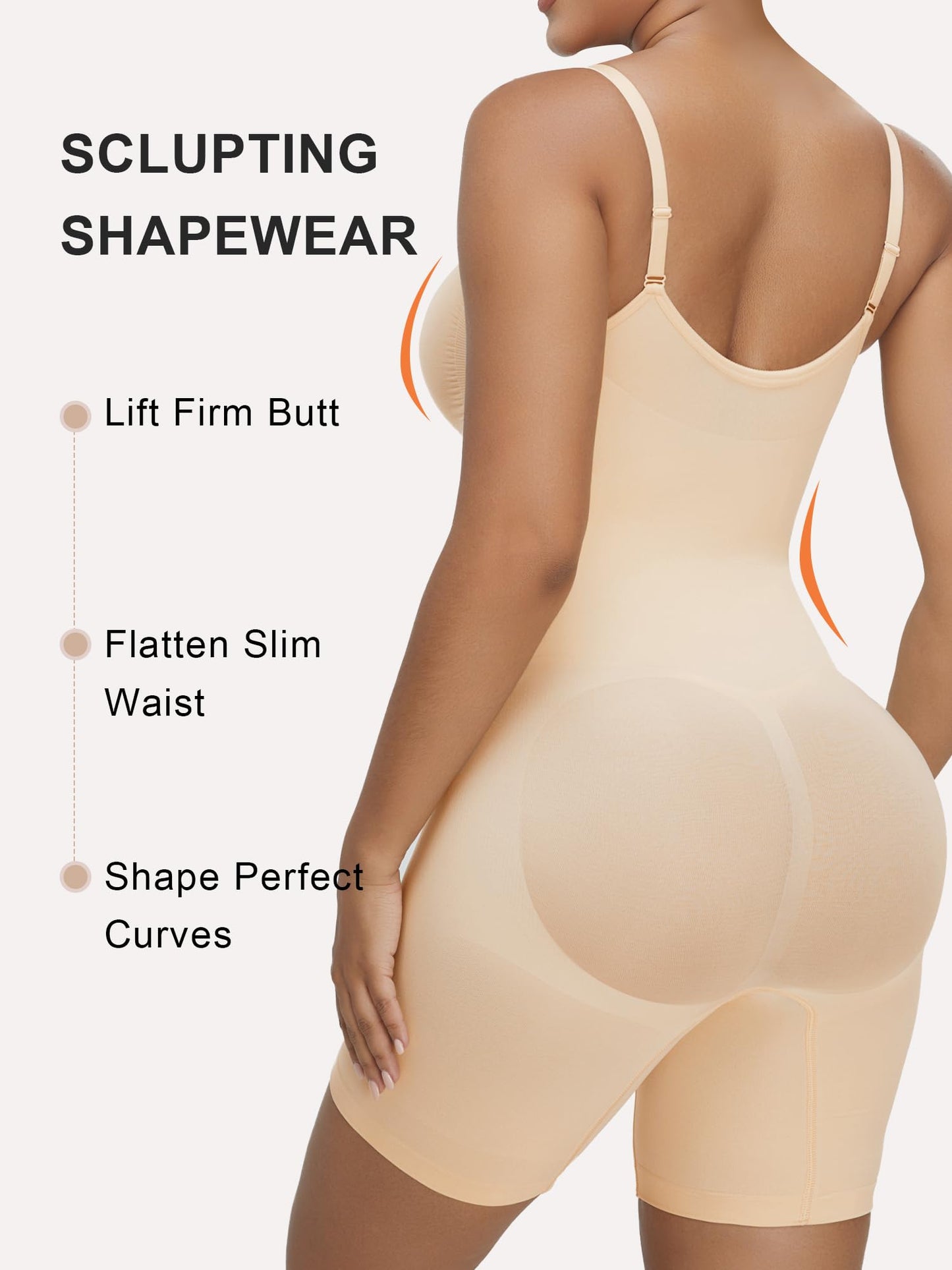 SHAPERX Women's Shapewear Bodysuit Tummy Control Seamless Zip-Up Body Shaper Waist Defining Silhouette