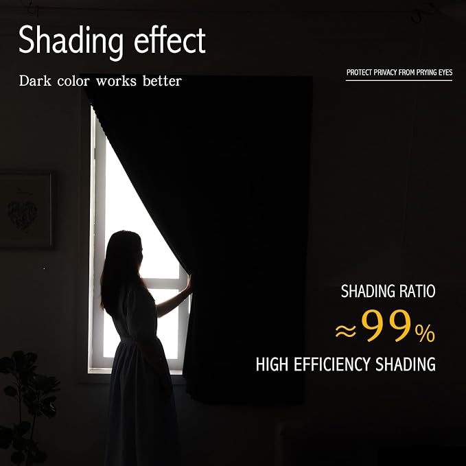 Adhesive Blackout Curtains- Self Stick Shades Window Blinds Curtains No Rod