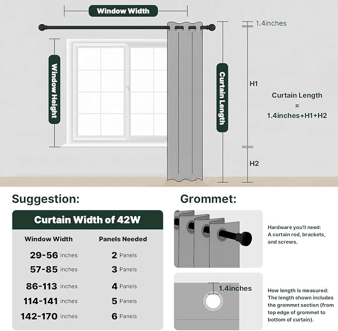 H.VERSAILTEX Christmas Doorway Curtain Blackout Door Curtain Room Divider