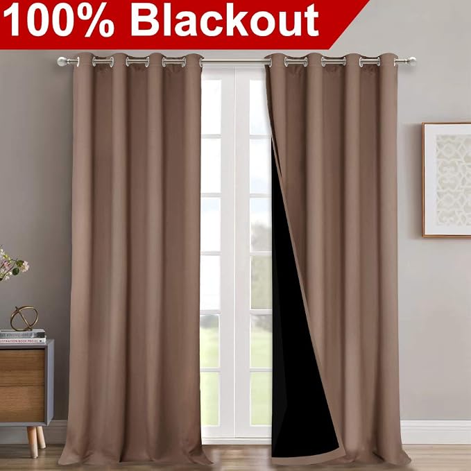 NICETOWN 100% Blackout Blinds, Cappuccino, Laundry Room Decor Window Treatment