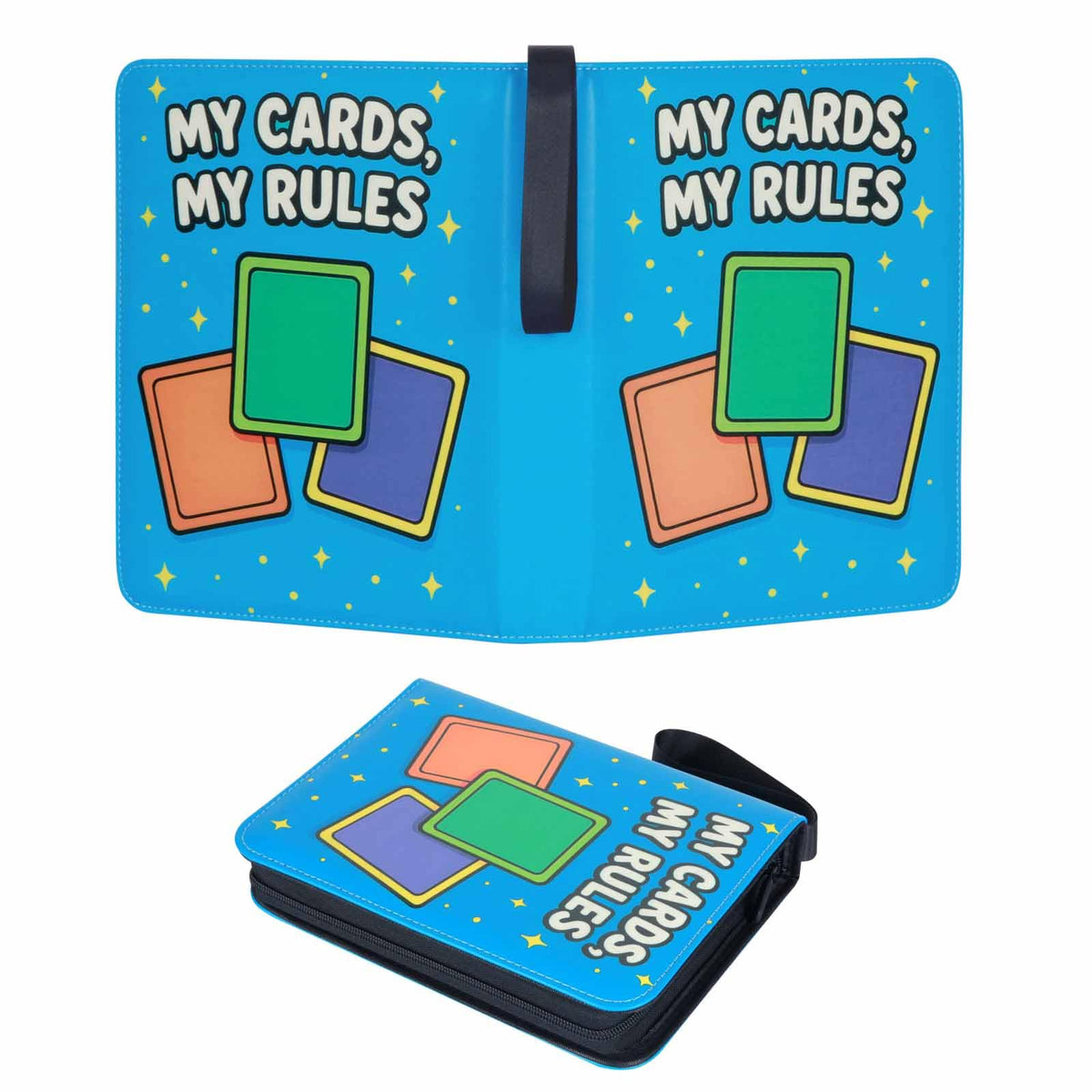 Famard 4 Pocket Carrying Case Binder for Standard Trading Card, Holds Up to 400 Cards with 50 Premium Sleeves Compatible with MTG, TCG and Sports Cards