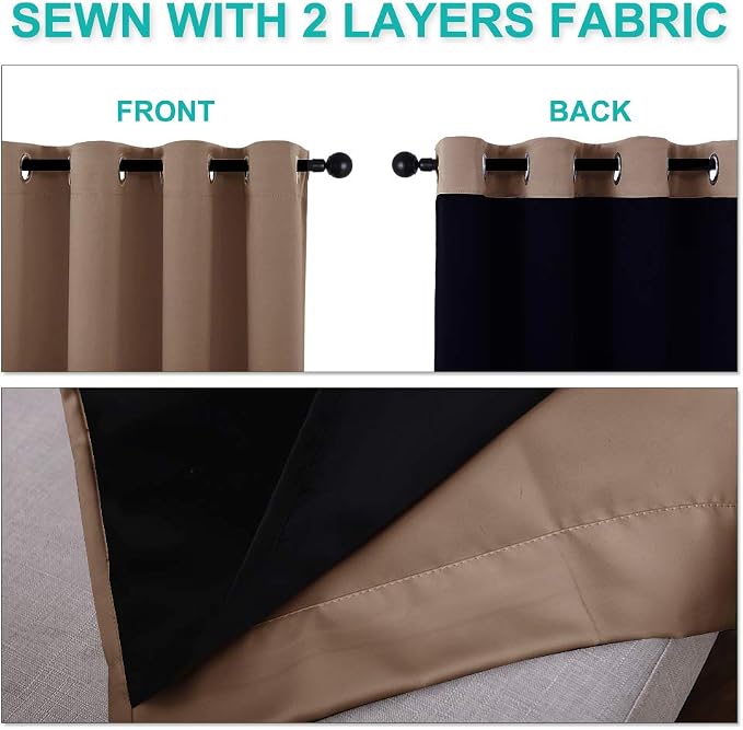 NICETOWN 100% Blackout Blinds, Cappuccino, Laundry Room Decor Window Treatment