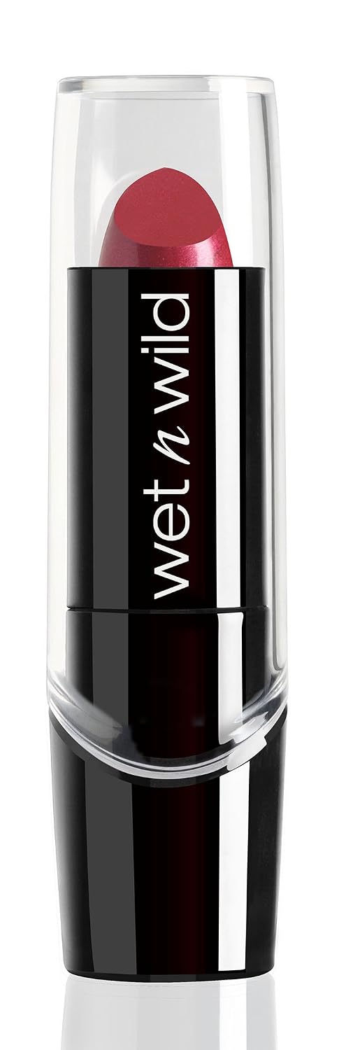 wet n wild Silk Finish Lipstick, Hydrating Rich Buildable Lip Color, Formulated with Vitamins A,E, & Macadamia for Ultimate Hydration, Cruelty-Free & Vegan - Dark Pink Frost