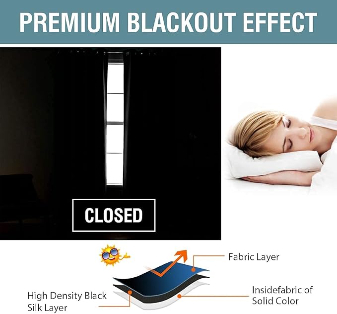 H.VERSAILTEX Blackout Curtain for Living Room Thermal Insulated Window