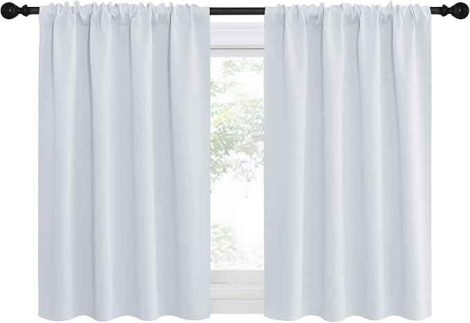 NICETOWN Greyish White Window Curtain Panels, RV Bunk Curtains, Thermal