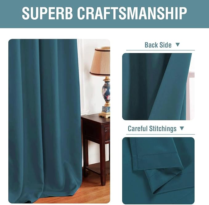 H.VERSAILTEX Blackout Curtain for Living Room Small Window Kitchen Blackout