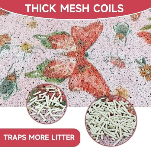 Cat Litter Mat, Traps 100% Cat Litter, Non-Slip Litter Box Trapping Mat